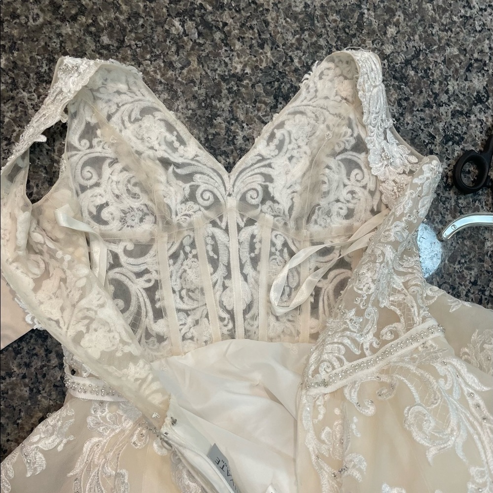 House of Wu Wedding dress. Ivory/Nude size 12 fits like an 8. - Picture 4 of 12